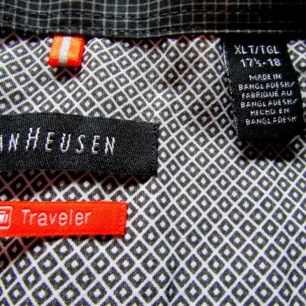 Van Heusen Traveler Performance Short Sleeve Button Down Men's XLT 17-1/2-18